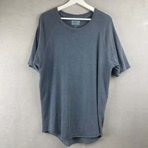 Converse All Star Oversized Raglan Tee Shirt Blue Curved Hem Casual Rare Mens M